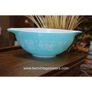 Pyrex Mixing Bowl Cinderella Butterprint Turquoise
